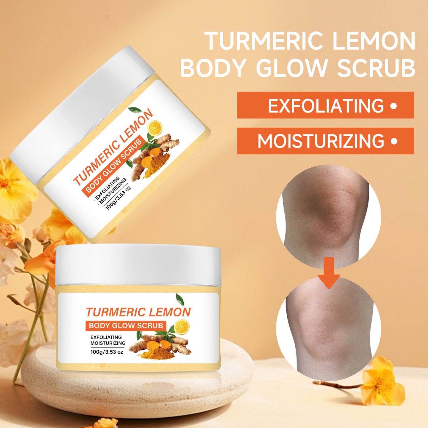 Limited-Time 49% OFF🔥Upgraded Turmeric Body Glow Scrub 🧡 | Exfoliating, Brightening & Moisturizing Body Scrub ✨