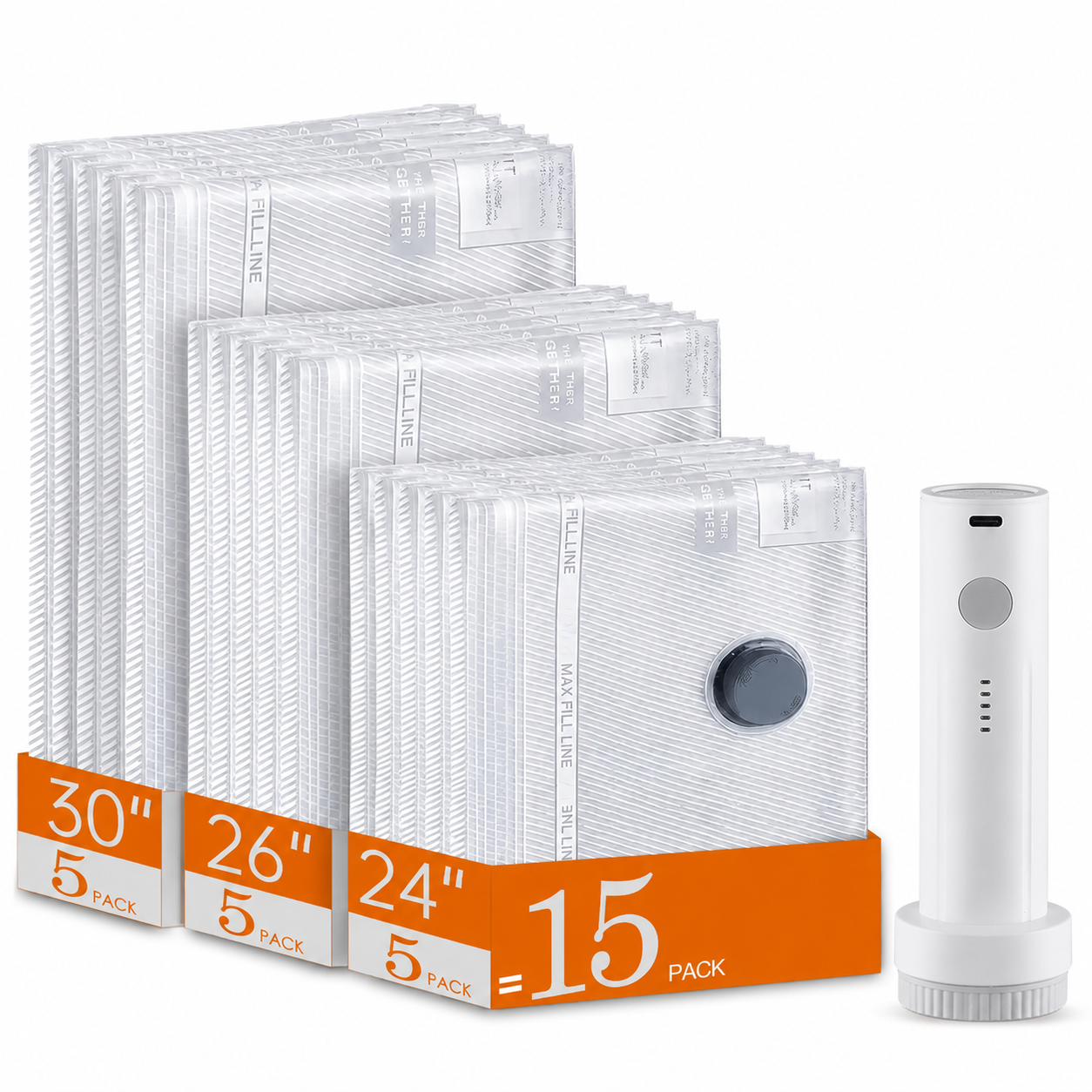 🔥49%OFF-Cordless Travel Vacuum Bag Set with Rechargeable Air Pump - Airtight Resealing Sealed Organizers for Luggage, Vacuum Bags For Travel