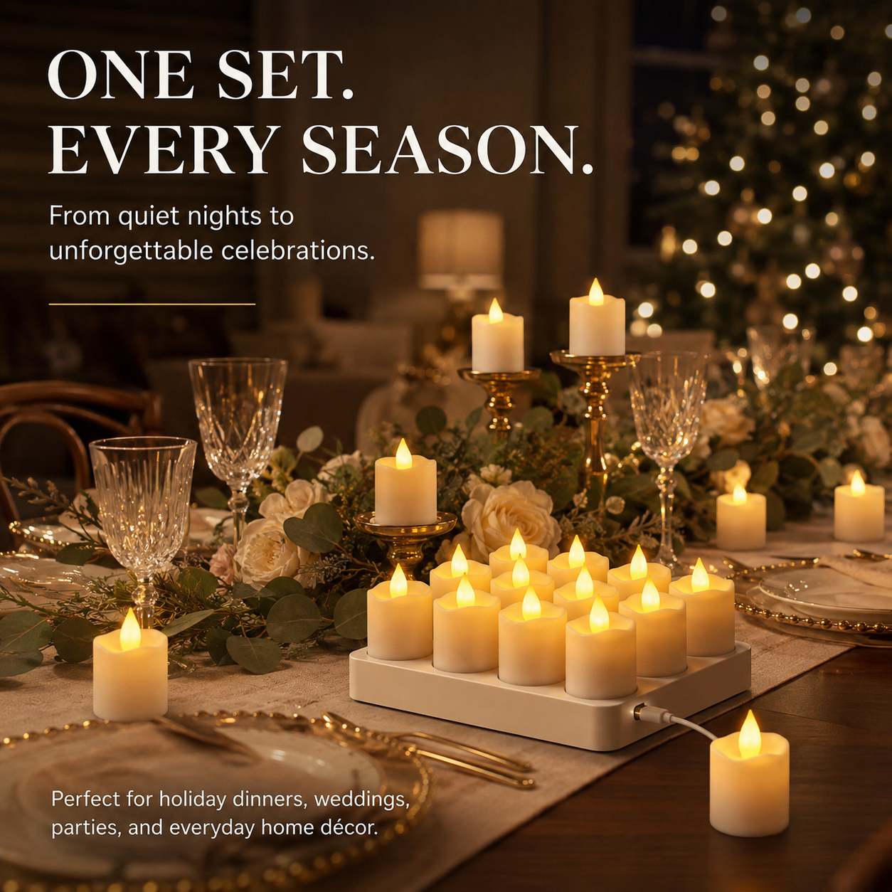 🔥Today Only: 49% Off 🕯️Rechargeable Flameless LED Candles with Remote, Timer & Charging Base🏡💛