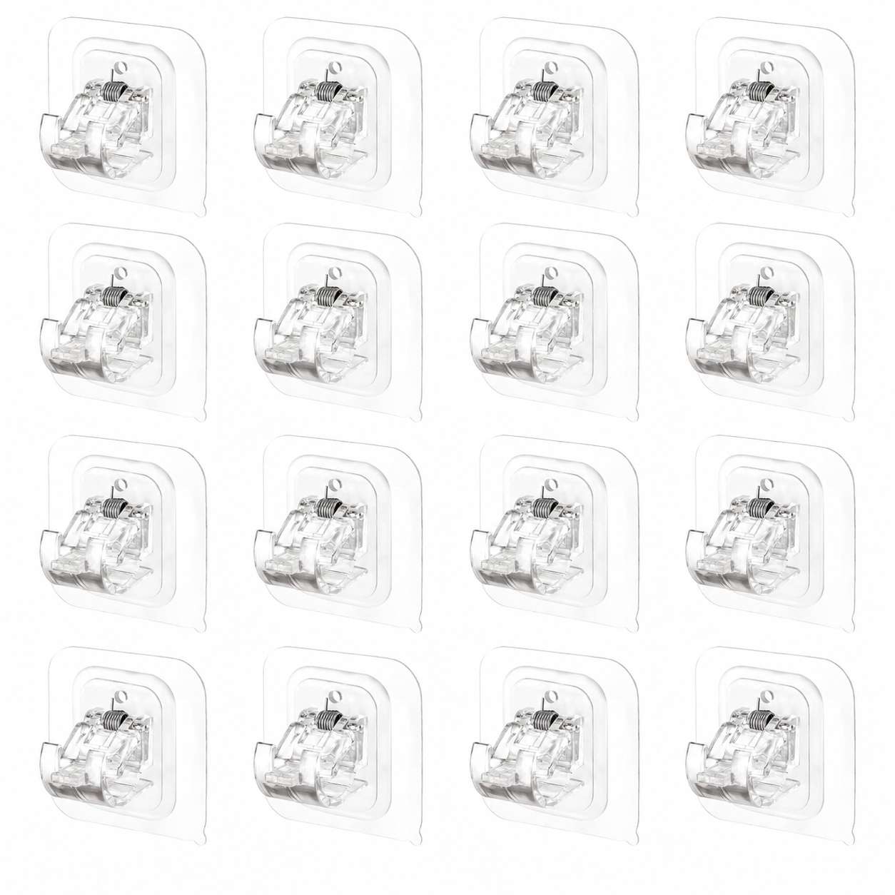 🪝8/16PCS Transparent Curtain Rod Brackets with Clips for Home