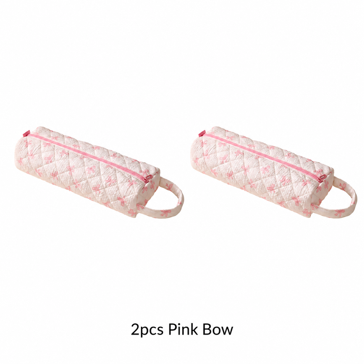 🔥LAST DAY 49% OFF👝 Quilted Cylinder Makeup Bag | 🎀 Cute Travel Toiletry Pouch with Handle
