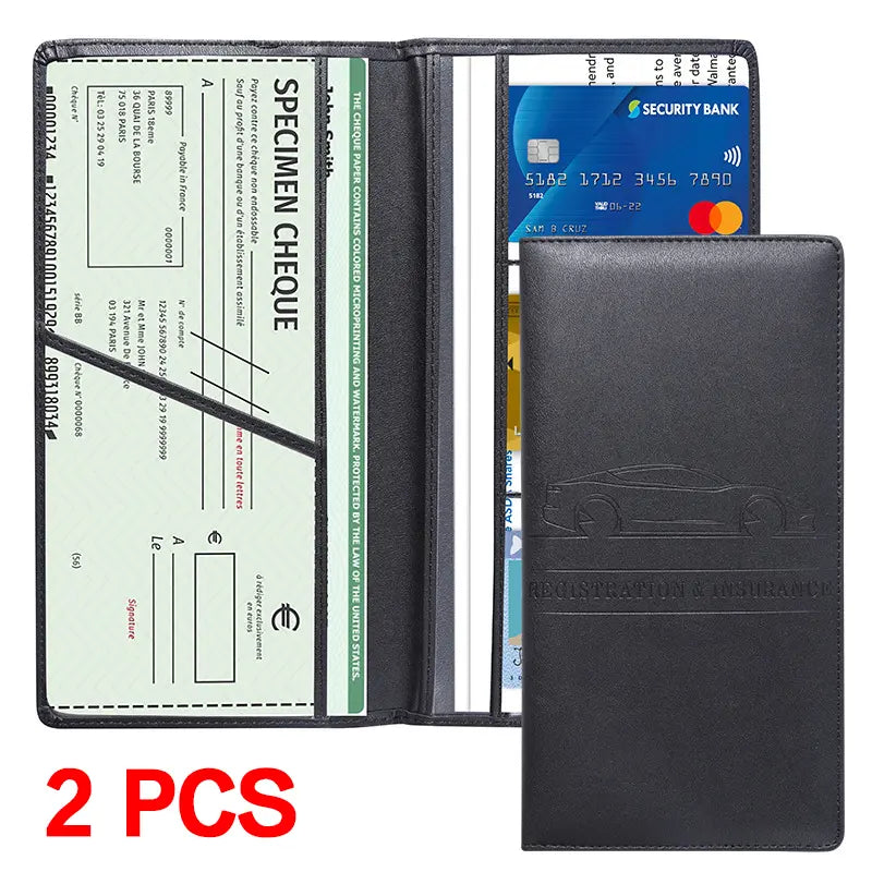 🗃️Car Registration & Insurance Card Holder, Magnetic Closure Vehicle Organizer, Car Essential Document Wallet