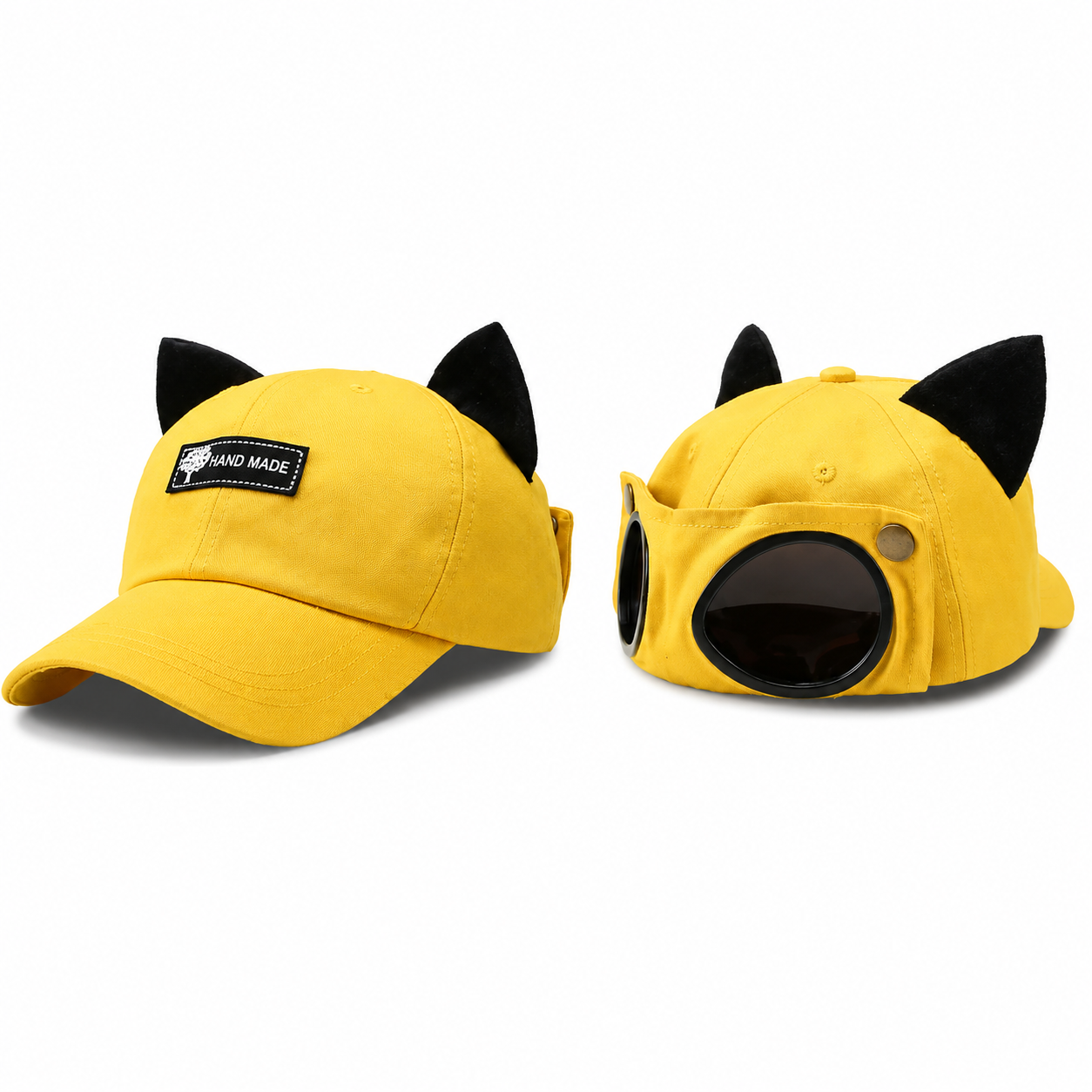 đ„LAST DAY 49% OFFđ„đ§ąVintage Pilot Baseball Cap with FlipâUp Goggles, đ©ïžSun Protection Fitted Hat for Men