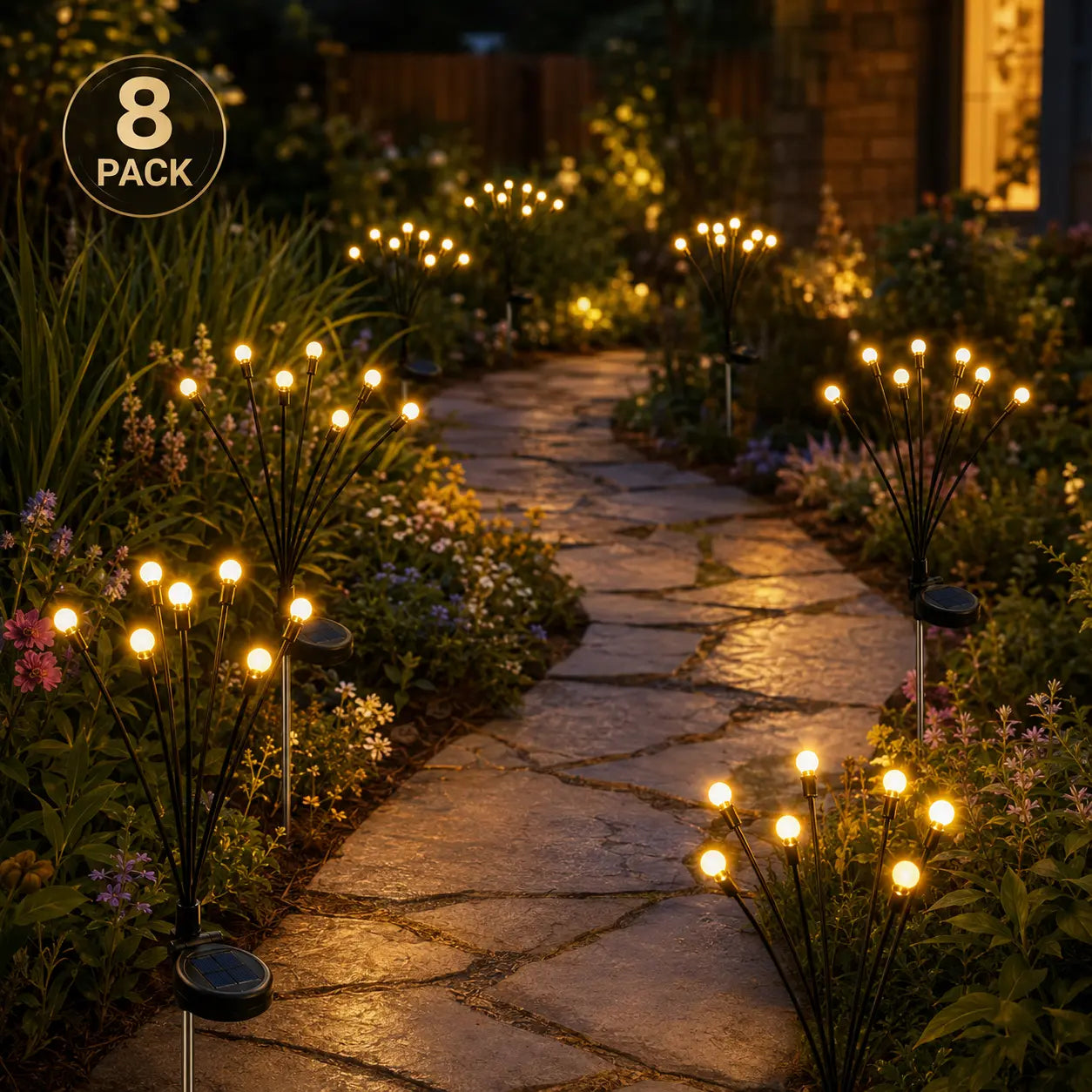 🪻💡Outdoor Solar Firefly Garden Lights Waterproof 4/8 Pack