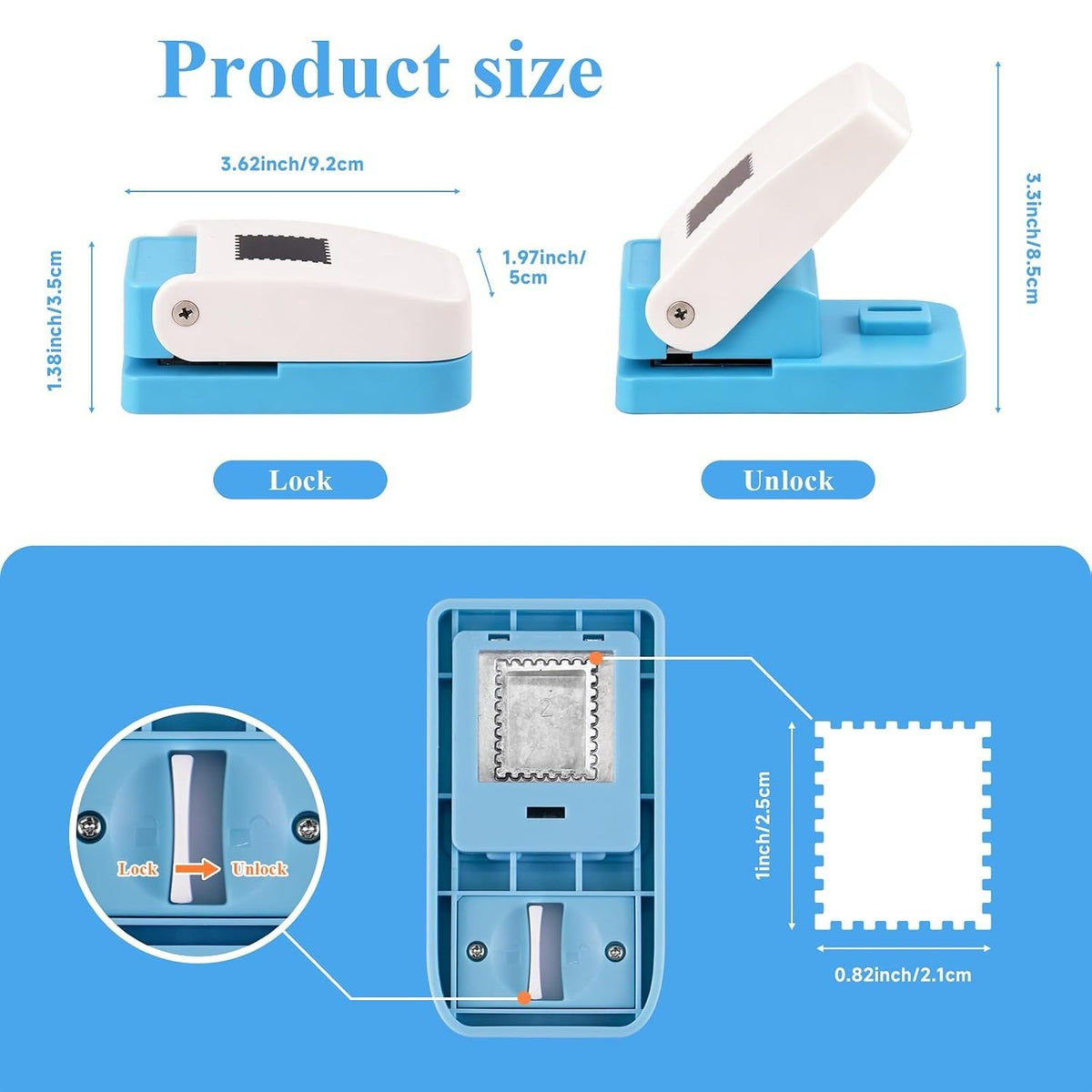 ✂️ Mini Postage Stamp Paper Punch – DIY Scrapbook & Photo Craft Cutter
