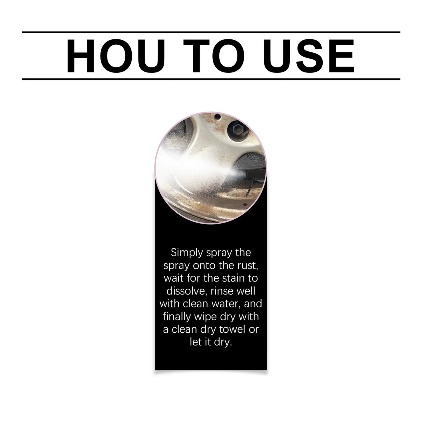 Automotive Rust Remover Spray 120ML Metal Cleaner for Cars