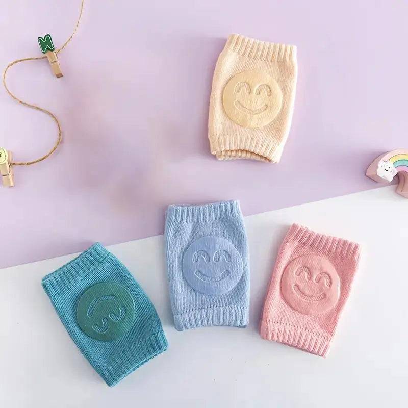 4Pcs Baby Knee Pads & Crawling Socks Set, Non-Slip Cushioned Toddler Floor Socks