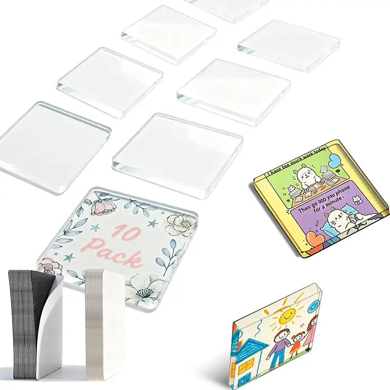 ๐ฅLimited-Time 50% OFFโ๐ 2" x 2" Clear Acrylic DIY Fridge Magnet Set with Adhesive Backing โ Square Magnetic Photo Frames with Stunning 3D Effect ๐
