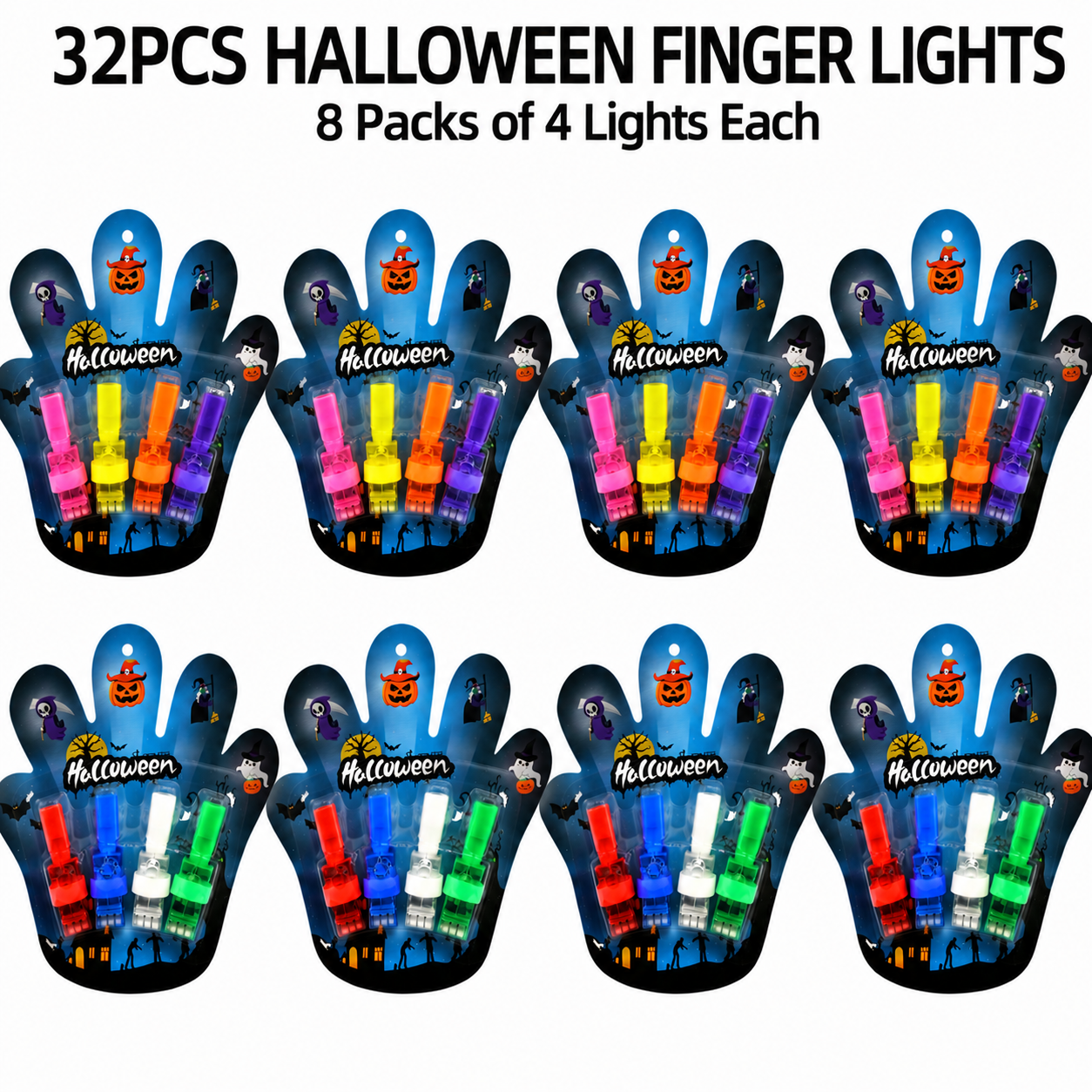 🎃 49% OFF Halloween LED Finger Lights — Create Spooky Projections & Endless Party Fun
