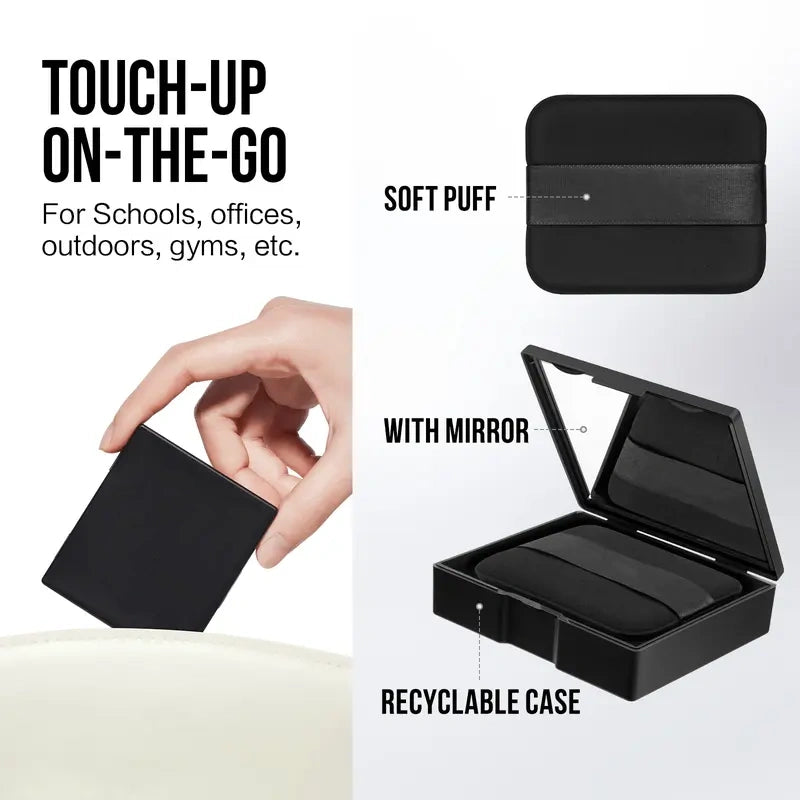 🪞2-in-1 Oil Blotting Sheets with Mirror Puff Compact