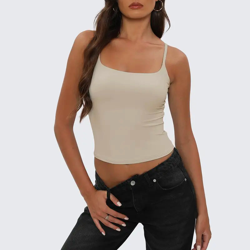 🔥👚Women's Square Neck Cami Top - Chic & Versatile