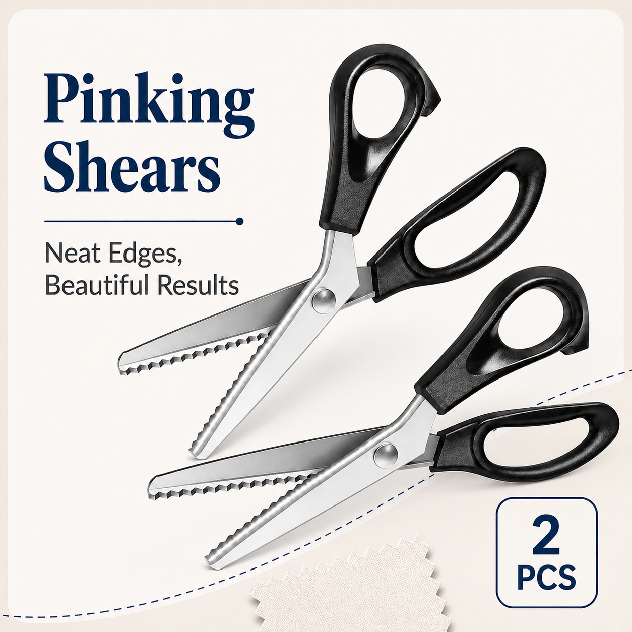 🔥LAST DAY 49% OFF✂️Pinking Shears Zig‑Zag Fabric Scissors 5mm Serrated Stainless Steel