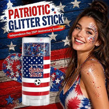3-in-1 Patriotic Glow😍✨Red, White & Blue Glitter Body Stick