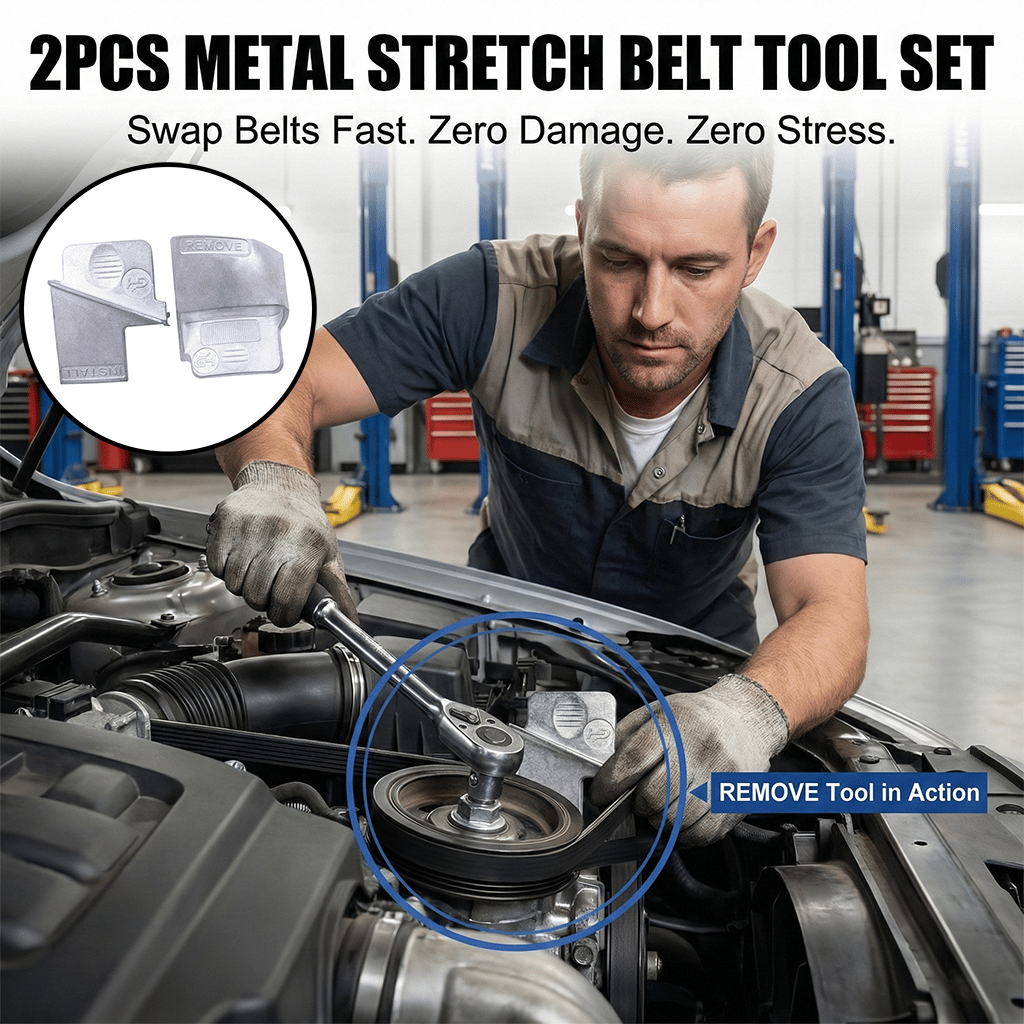 2PCS Metal Stretch Belt Remover Installer Tool Set