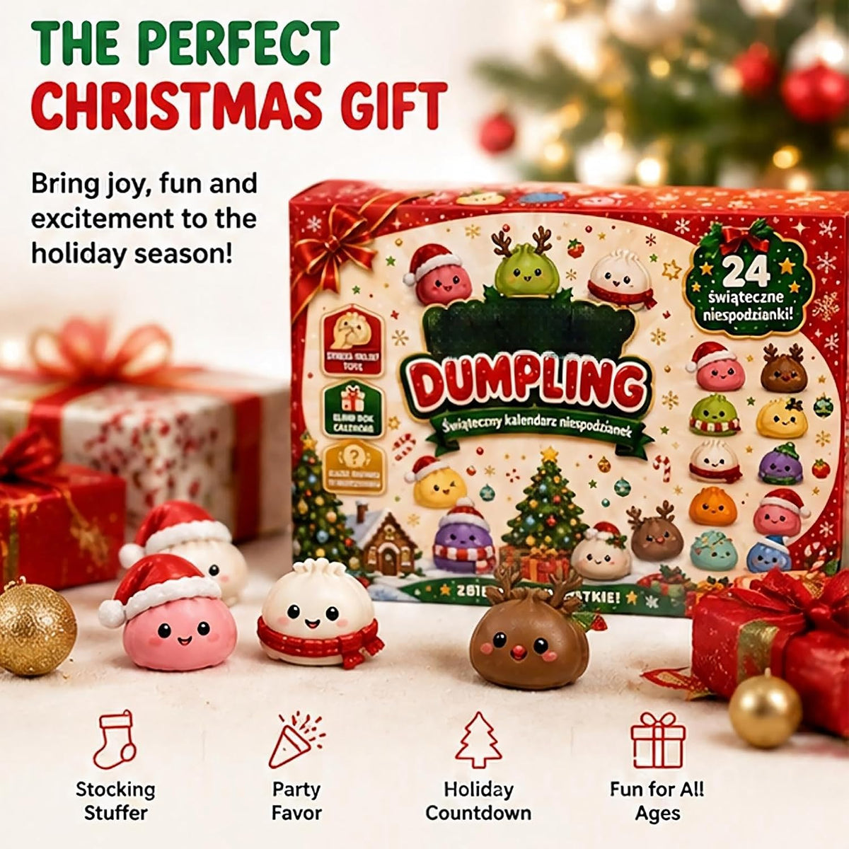 🔥 Limited-Time 49% OFF 🎄 24-Day Christmas Dumpling Squishy Advent Calendar 🎁