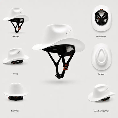 🔥LAST DAY 49% OFF🤠Western Cowboy Hard Hat, Vented Wide Brim Safety Helmet for Construction & Ranch Workers