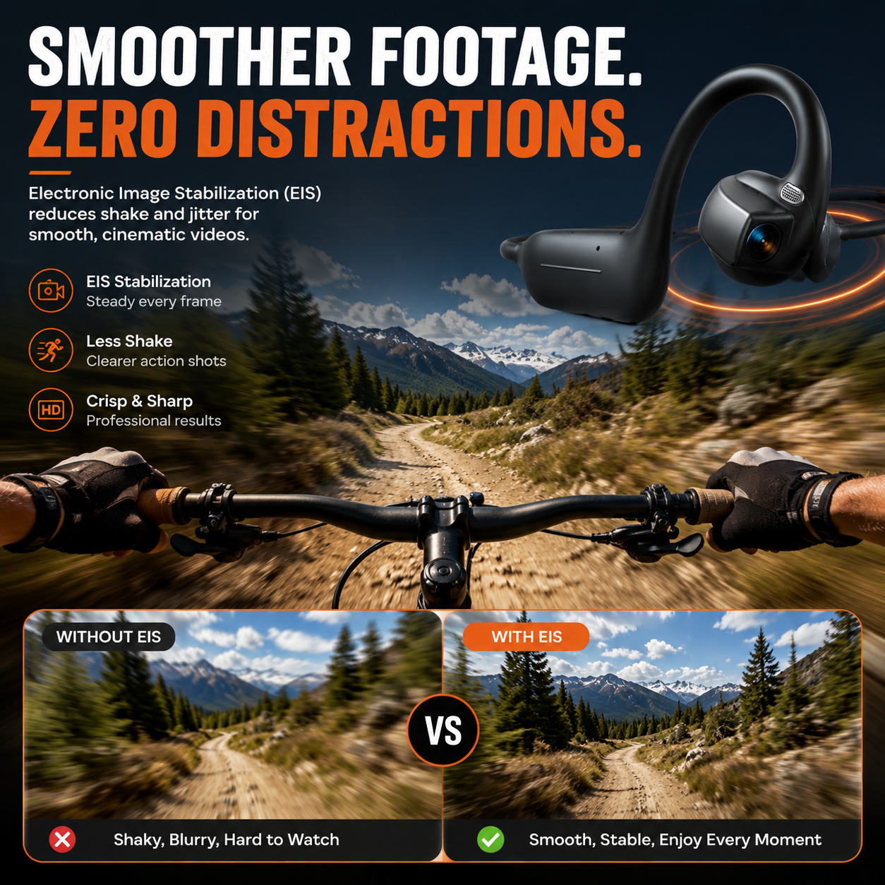 🔥 49% OFF Limited Offer - 8MP Smart Camera Open-Ear Headset – EIS Video, AI Assistance & 12H Battery