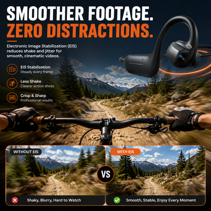 🔥 49% OFF Limited Offer - 8MP Smart Camera Open-Ear Headset – EIS Video, AI Assistance & 12H Battery