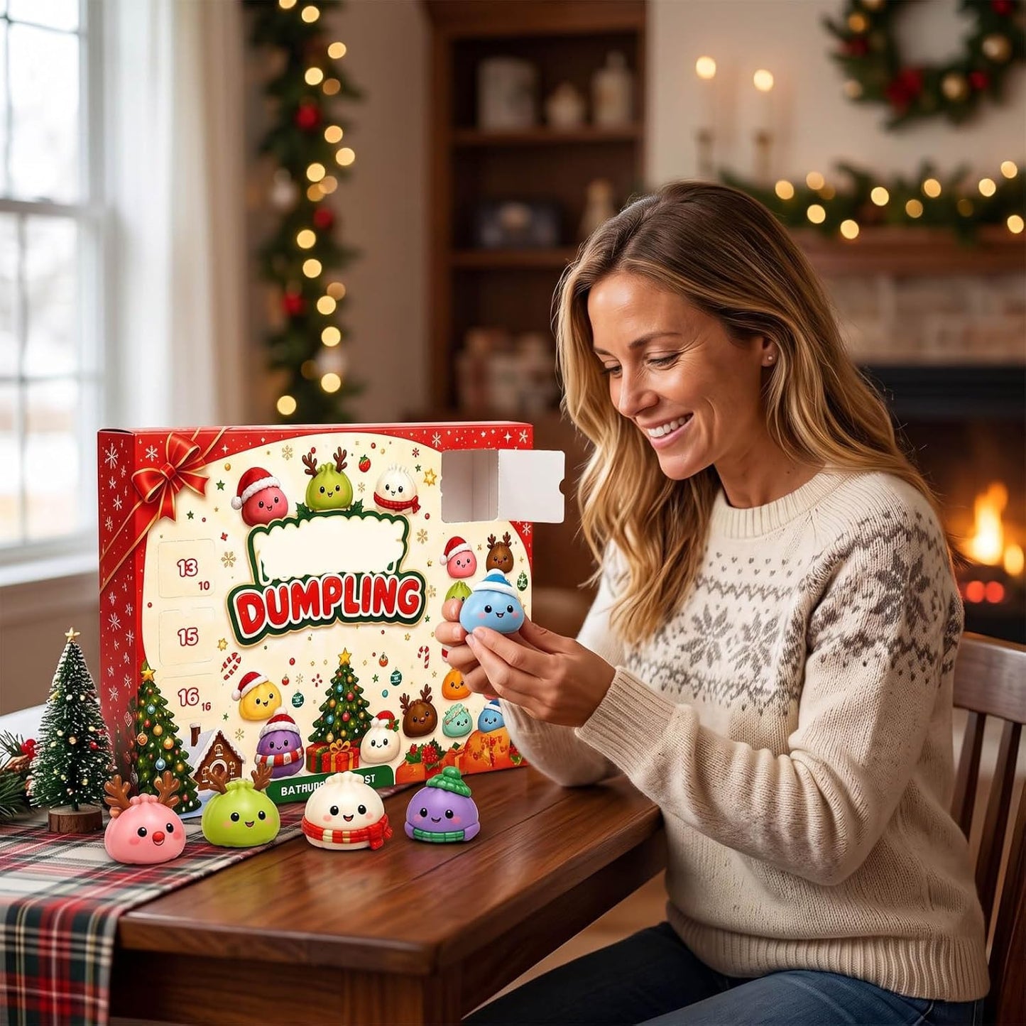 🔥 Limited-Time 49% OFF 🎄 24-Day Christmas Dumpling Squishy Advent Calendar 🎁