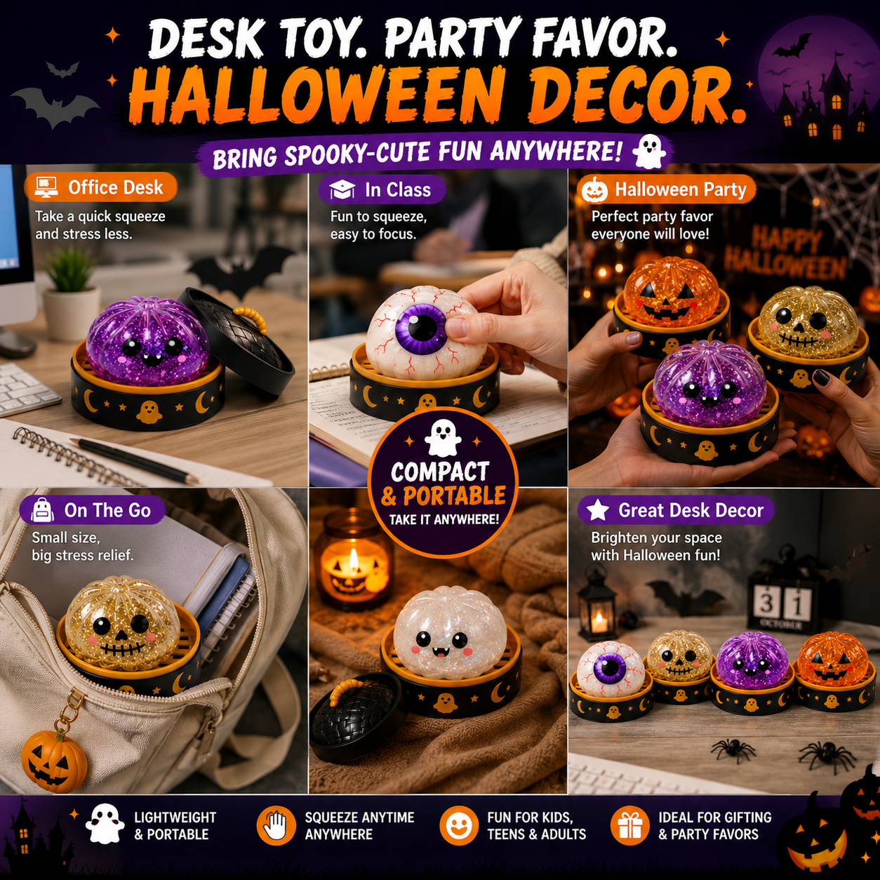 🔥 55% OFF TODAY 🎃 Halloween Steamed Bun Squishy Mystery Box Toy
