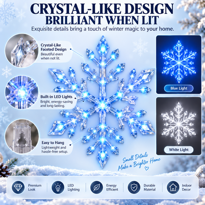 💙 WINTER WONDERLAND FAVORITE | Blue & White LED Snowflake Lights 12Pcs Set – Christmas Wall Decor for Living Rooms & Bedrooms