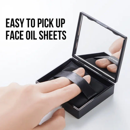 Black Magnet Oil Blotting Setting Sheet - 2 in 1