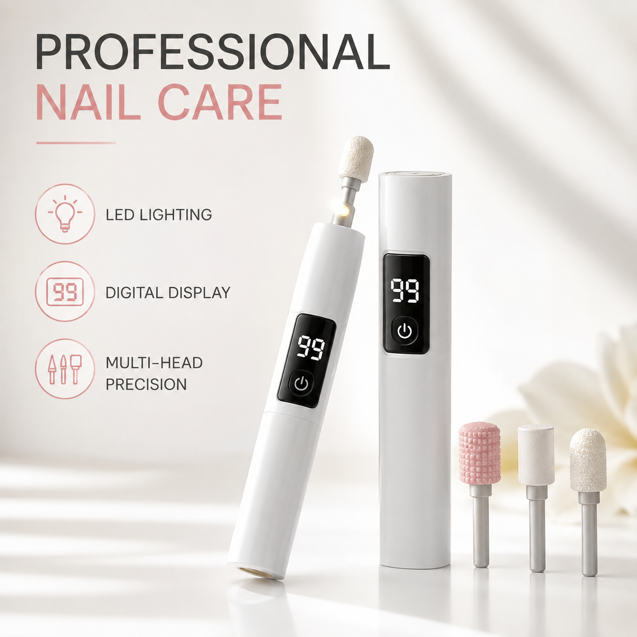 🔥Hot Sale 49% OFF-Professional Ultra-Safe LED Electric Nail Grinder