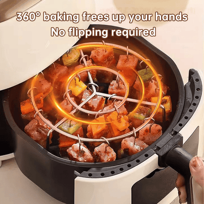🔥 49% OFF Today | 2-Pack Air Fryer Kebab Rack – 304 Stainless Steel Skewer Grill Stand 🍢