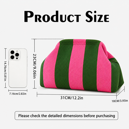 👜 Dumpling Clutch Bag, Large Capacity Kiss Lock Cosmetic Handbag for Daily Travel Party