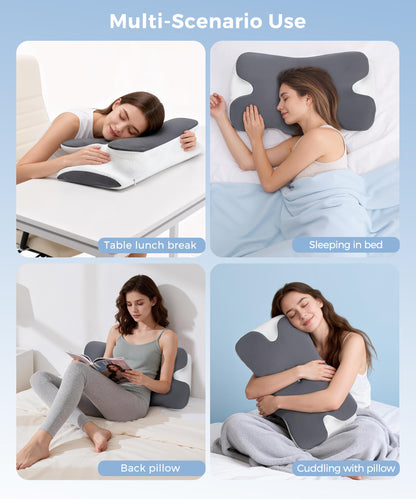 ☁️🛌 Adjustable Ergonomic Memory Foam Pillow