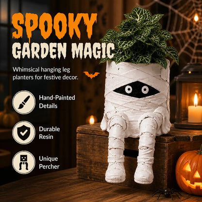 🎃 LIMITED TIME 49% OFF | Spooky Hanging Leg Resin Planter – Cute Halloween Succulent Pot For Home & Garden 👻