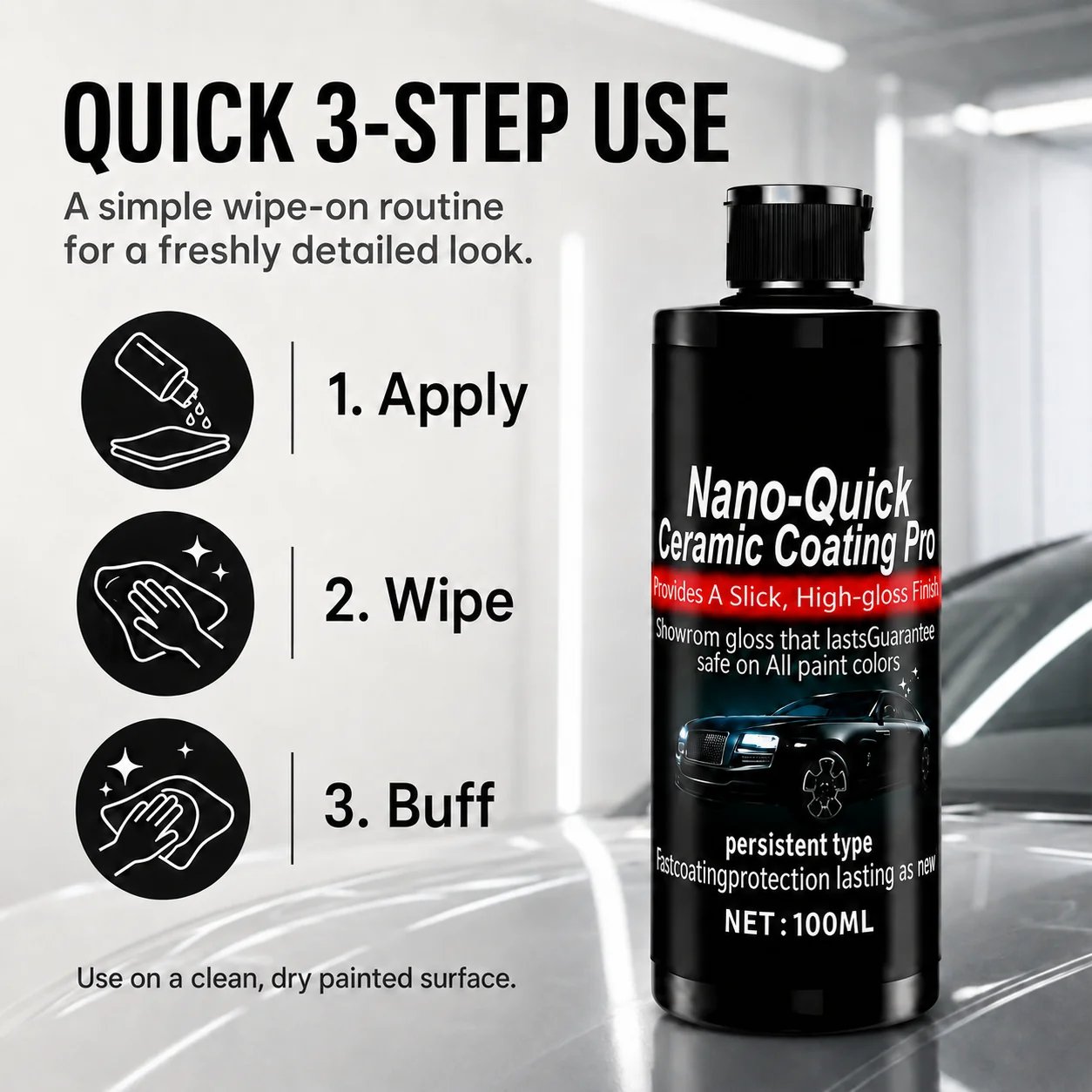 🚗✨ 49% OFF Limited Time – Nano Ceramic Car Coating Kit with Microfiber Towel 🔥