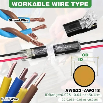 🔥 Limited-Time 49% OFF |⚡ D2 Quick Wire Connector 🔌 2-Pin No-Strip Electrical Terminal