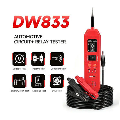 🔥Limited-time 49% off🔥🚗 DW833 Automotive Circuit Relay Tester ⚡ 12V/24V Digital Auto Diagnostic Probe
