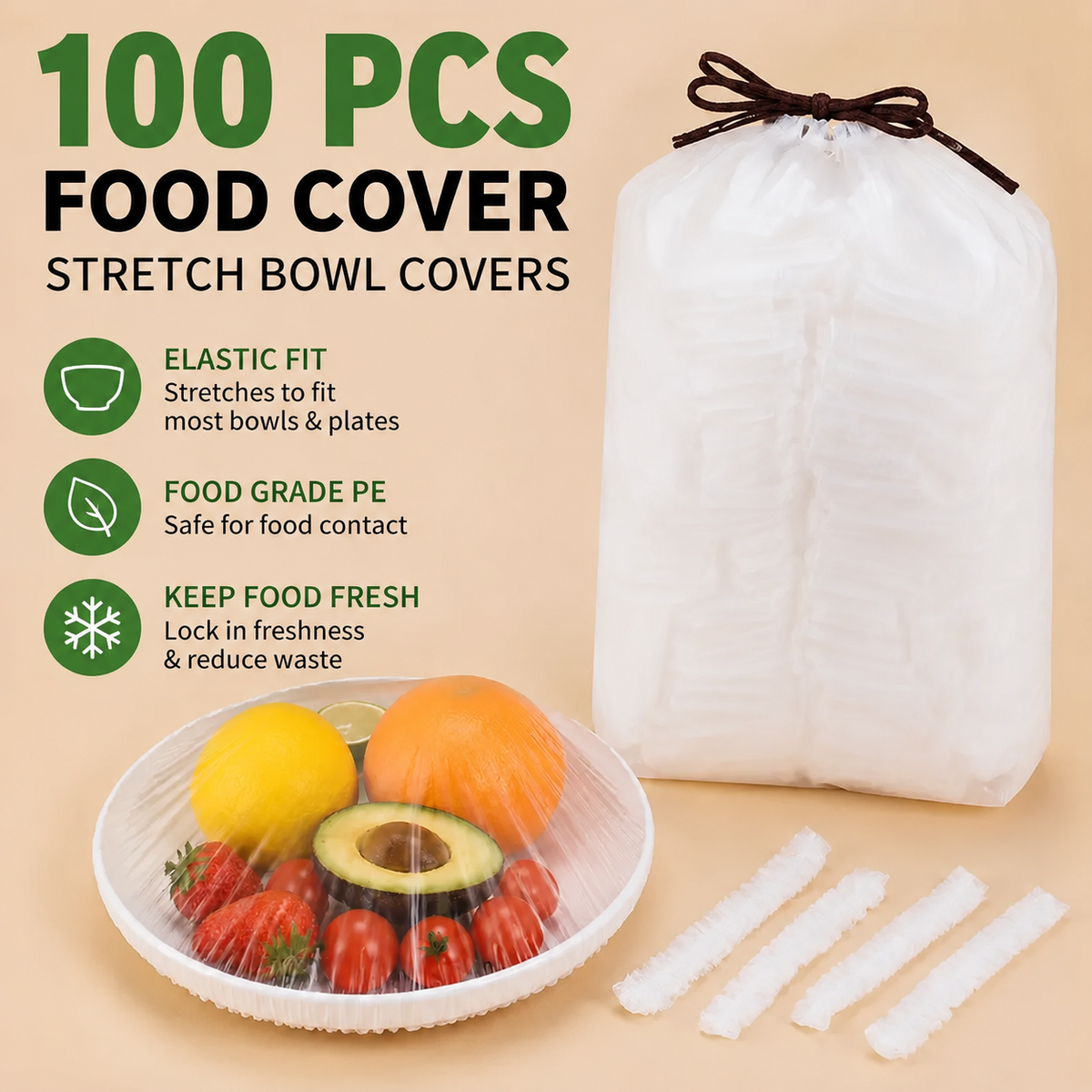 🔥LAST DAY 49% OFF🔥🍽️ Elastic Stretch Bowl Covers 🔁Disposable Microwave Safe Food Storage Covers