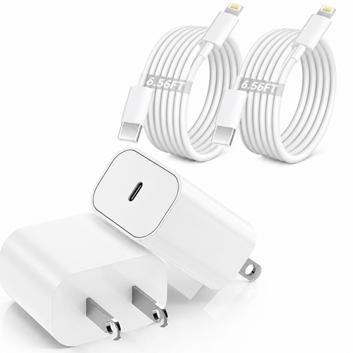 🔥LAST DAY 49% OFF🔥🔌 2-Pack 20W USB-C PD Fast Charger Set ⚡ 6.56 FT Long Charging Cable