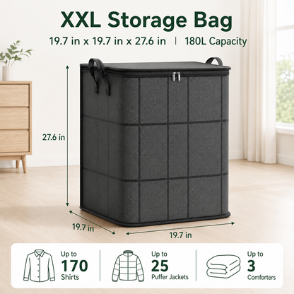 Huge 180L Fabric Clothes Storage Bag📦, Maximize Storage Space for All Your Stuff