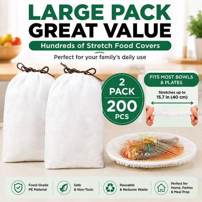 🔥LAST DAY 49% OFF🔥🍽️ Elastic Stretch Bowl Covers 🔁Disposable Microwave Safe Food Storage Covers