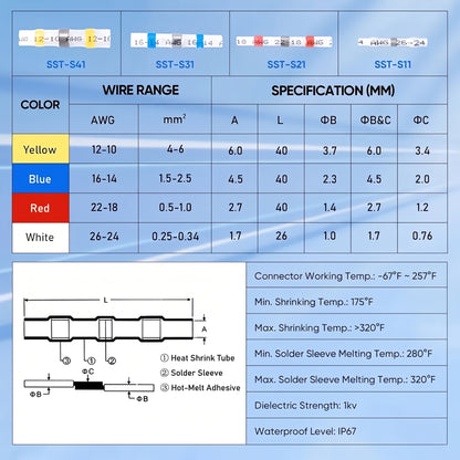 🔌🧑‍🔧300PCS Waterproof Solder Seal Wire Connectors for Marine & Auto💪