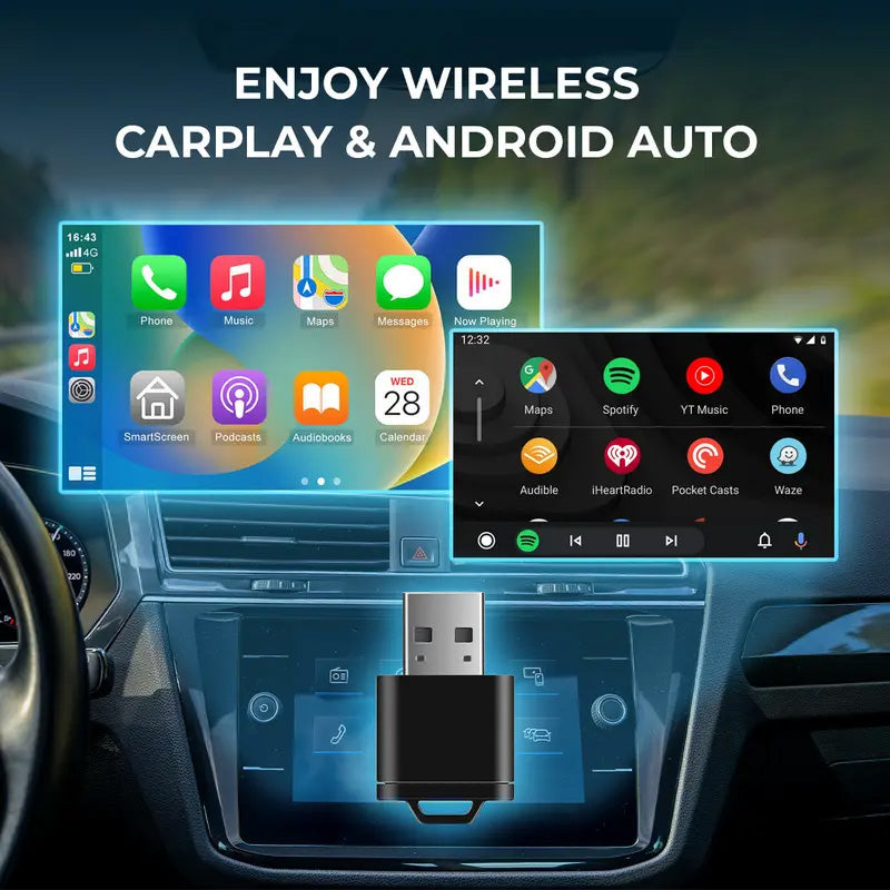 🔥LAST DAY 49% OFF📱 Wireless CarPlay & Android Auto Adapter | 🚗 Convert Wired to Wireless ⚡