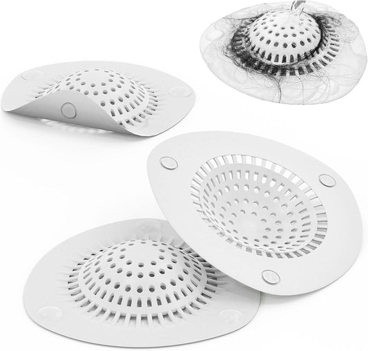 🔥LAST DAY 49% OFF🔥🚿 Convex Silicone Hair Catcher 🧼 with Suction Cups, Reusable Drain Filter