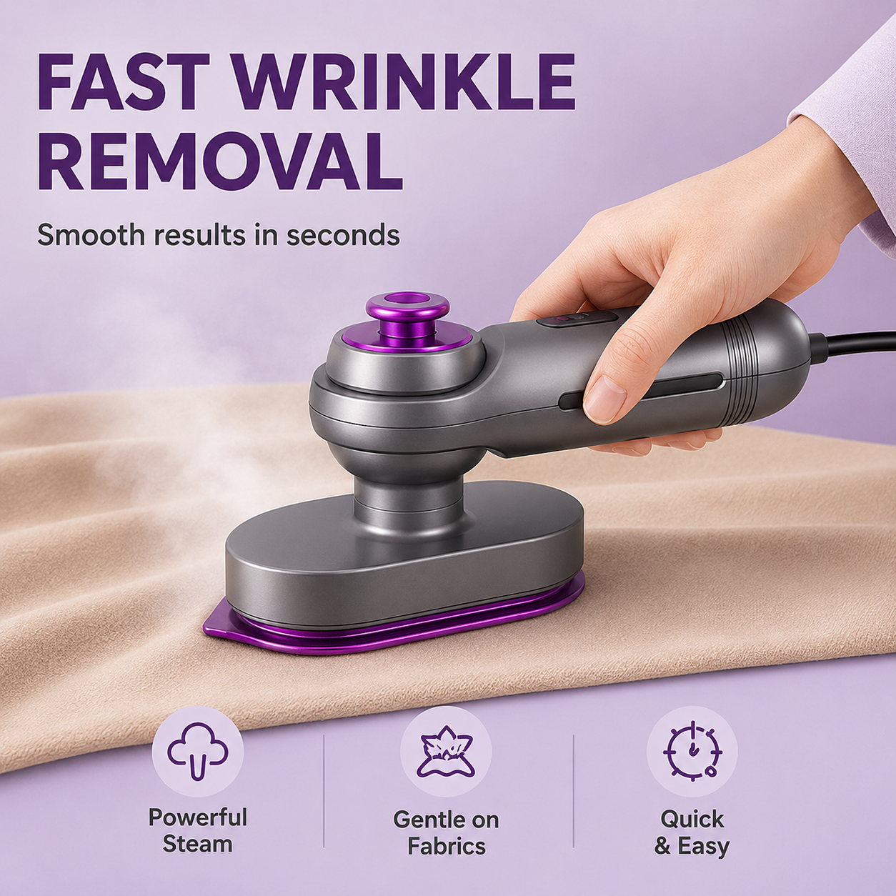 🔥Limited-time 49% off🔥Compact 2-in-1 Handheld Garment Steamer & Iron