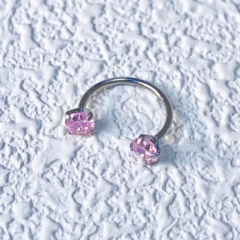 ✨Horseshoe Nose Hoop with Gems - Free Ball Holder💎