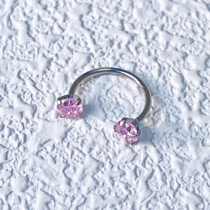 ✨Horseshoe Nose Hoop with Gems - Free Ball Holder💎