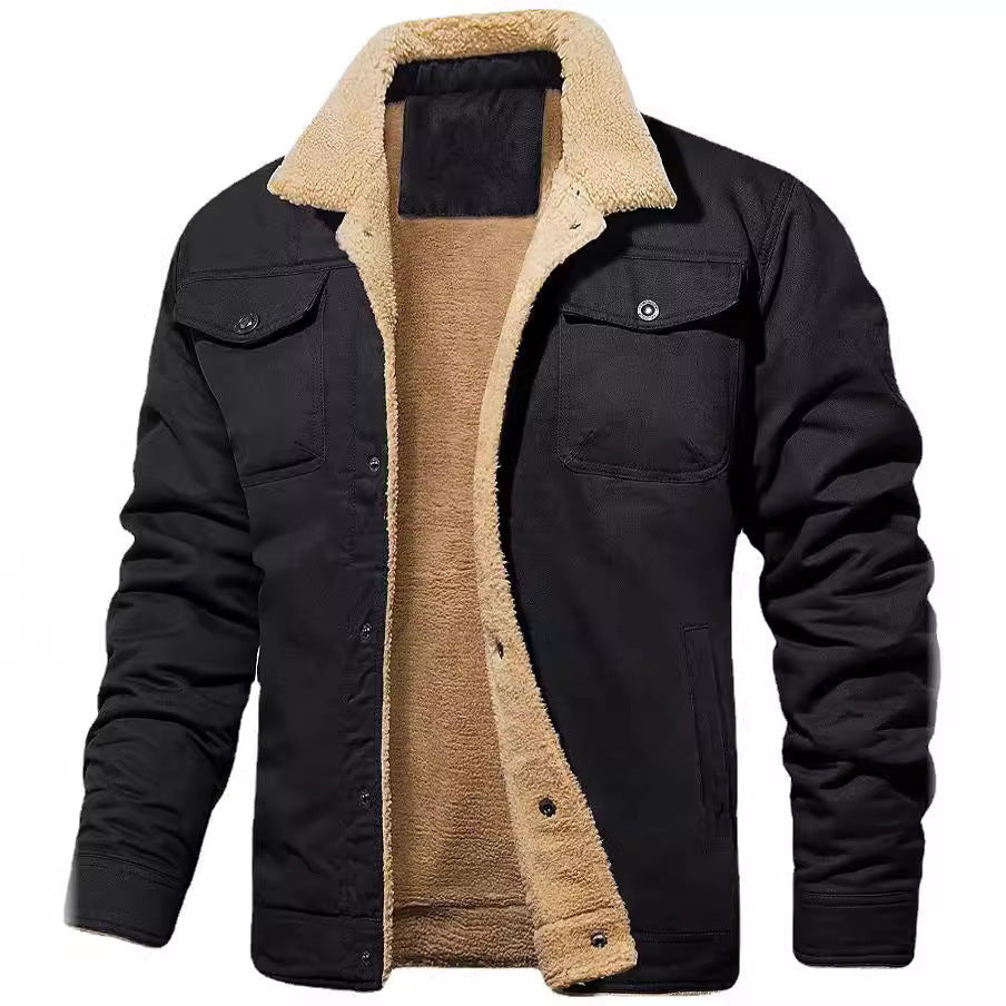 🔥Last Day 49%❄️ Men’s Sherpa-Lined Workwear Jacket 🧥 Warm & Rugged Winter Coat