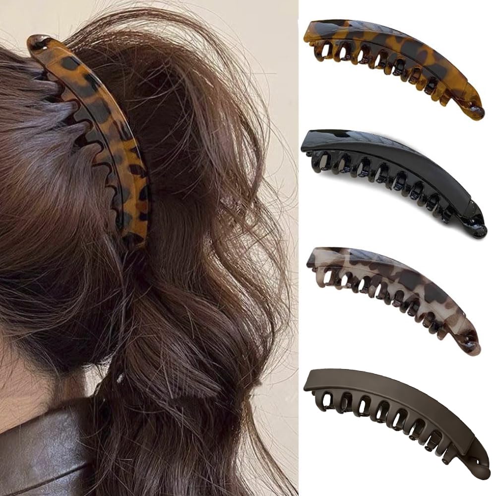 🔥HOT SALES✨Retro Banana Hair Clips 2 Pack | Non-Slip Ponytail Hair Barrette