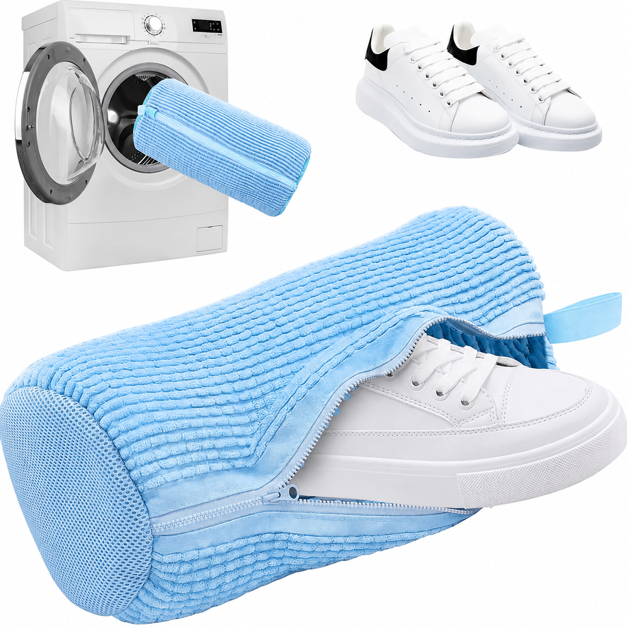 🔥LAST DAY 49% OFF👟 No-Scrub Shoe Washing Bag – Clean & Protect Your Sneakers In The Washing Machine