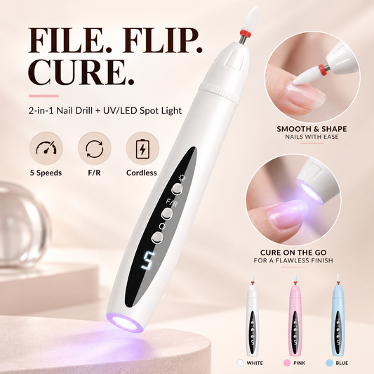 🔥 Limited-Time 49% OFF 💅 2-in-1 Portable Nail Drill & UV/LED Curing Pen