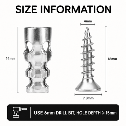 🔥Limited-time 49% off🔥🔩60PCS 6×14mm Hinge Repair Expansion Anchors for Loose Cabinet Doors