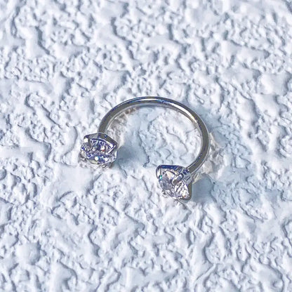 ✨Horseshoe Nose Hoop with Gems - Free Ball Holder💎
